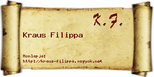 Kraus Filippa névjegykártya